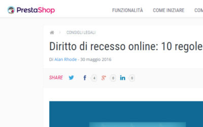 Blog Prestashop: dieci regole sul diritto di recesso online